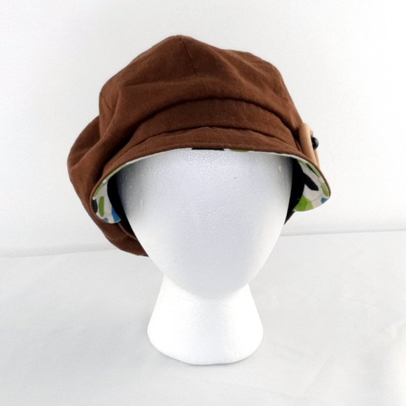 Large Streetwear Brown Button Button Brim Casual Summer Hat - Picture 4 of 7